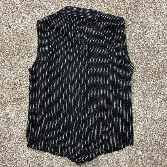 Adrianna top womens S blouse shirt Polka dot Lightweight tie‎ bow Sleeveless - Picture 4 of 8